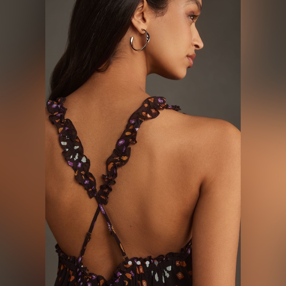 ✨ Anthropologie Sleeveless Chiffon Midi Dress M - Picture 4 of 5